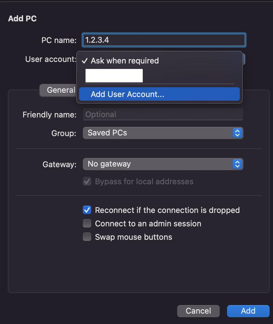 Введите IP-адрес