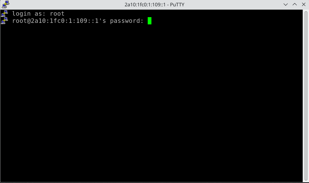 введите имя пользователя VPS