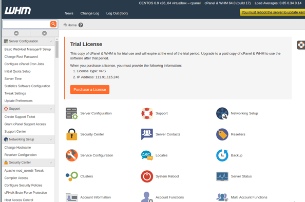 Як встановити cpanel-whm на centos 8