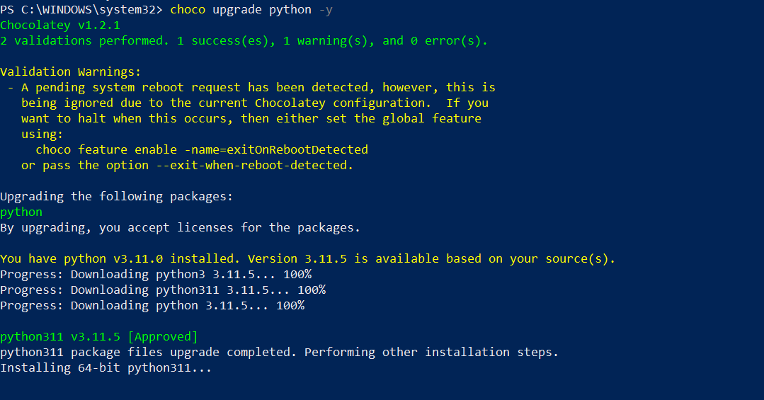 как обновить версию python